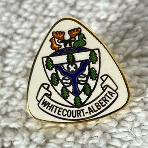5/$35 Vintage Whitecourt Alberta Enamel Souvenir Pin
